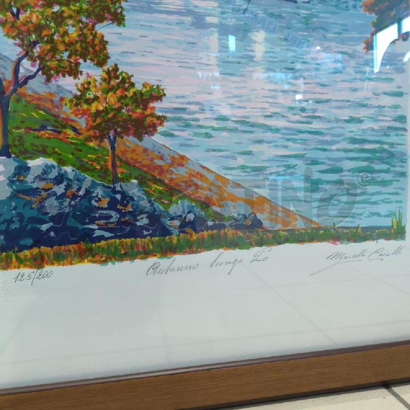 QUADRO SERIGRAFIA MARCELLO CAVALLO AUTUNNO LUNGO PO 125/200 | Mercatino dell'Usato San maurizio canavese 3