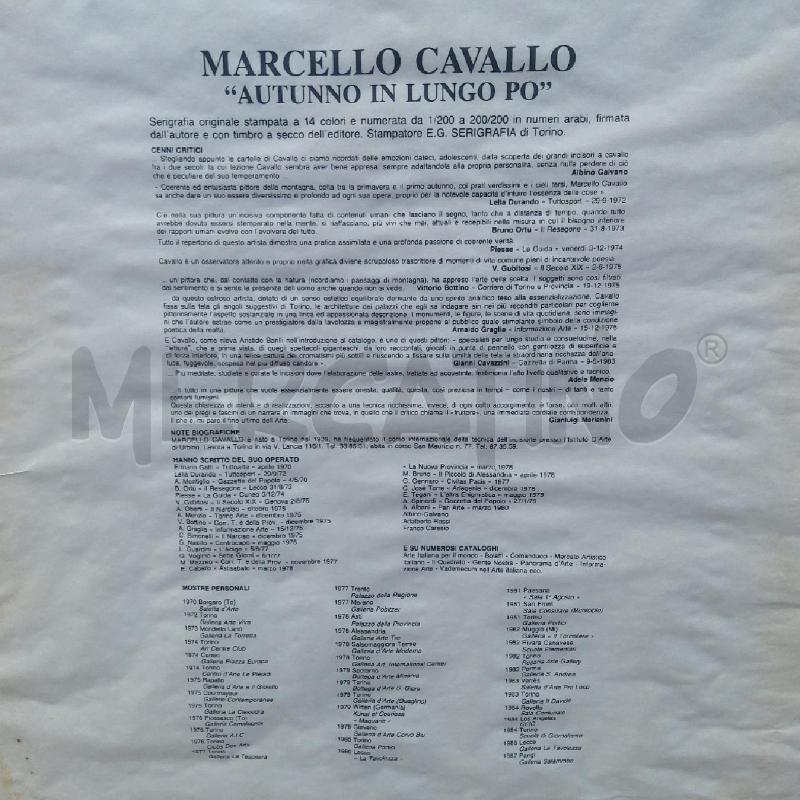 QUADRO SERIGRAFIA MARCELLO CAVALLO AUTUNNO LUNGO PO 125/200 | Mercatino dell'Usato San maurizio canavese 4