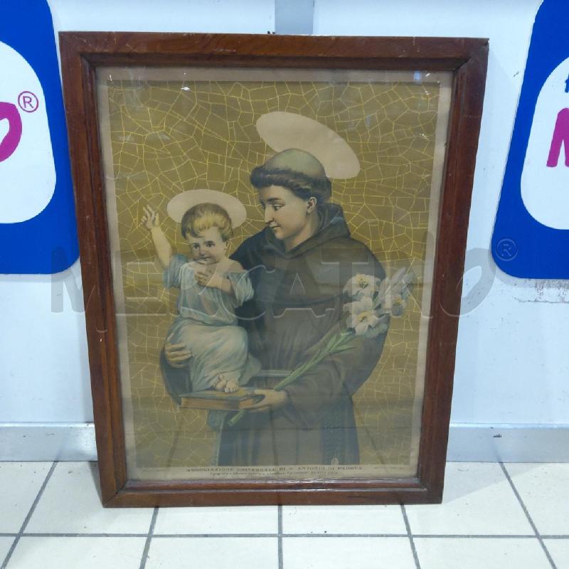 QUADRO STAMPA S. ANTONIO DA PADOVA CORNICE LARICE ROSSO | Mercatino dell'Usato San maurizio canavese 1