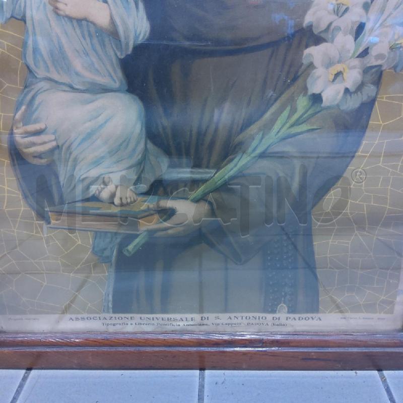 QUADRO STAMPA S. ANTONIO DA PADOVA CORNICE LARICE ROSSO | Mercatino dell'Usato San maurizio canavese 2