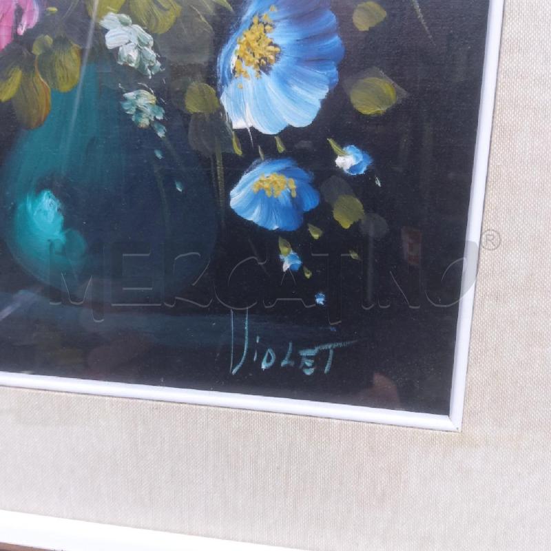 QUADRO VASO FIORI OTTANIO FIRMA VIOLET | Mercatino dell'Usato San maurizio canavese 2