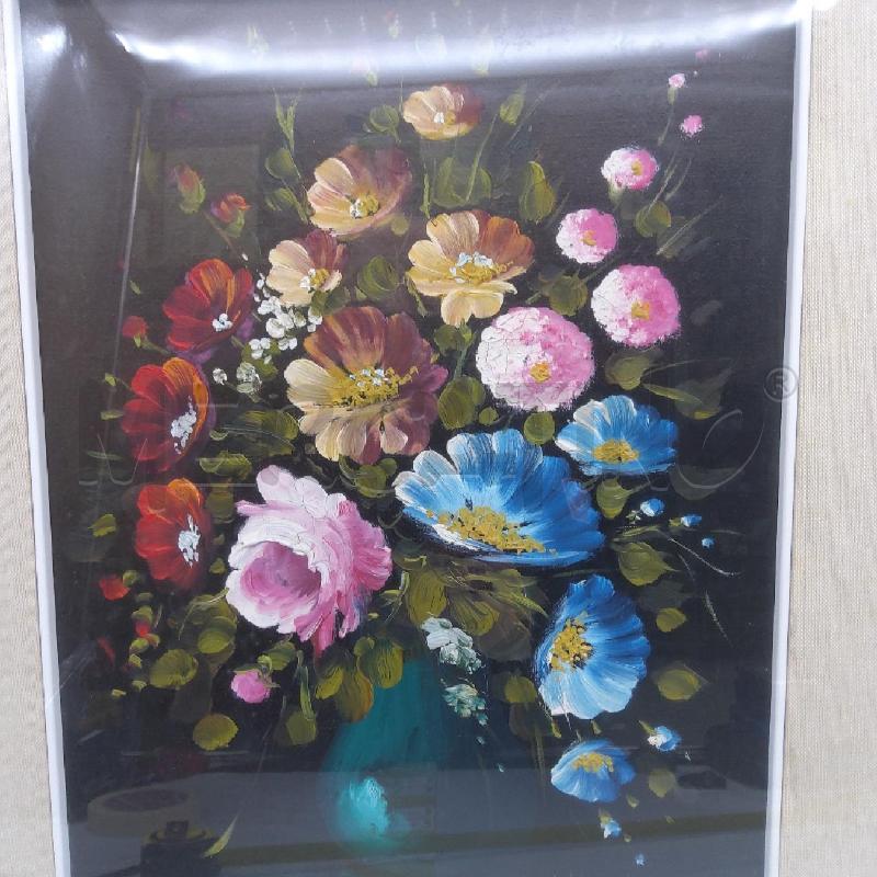QUADRO VASO FIORI OTTANIO FIRMA VIOLET | Mercatino dell'Usato San maurizio canavese 3