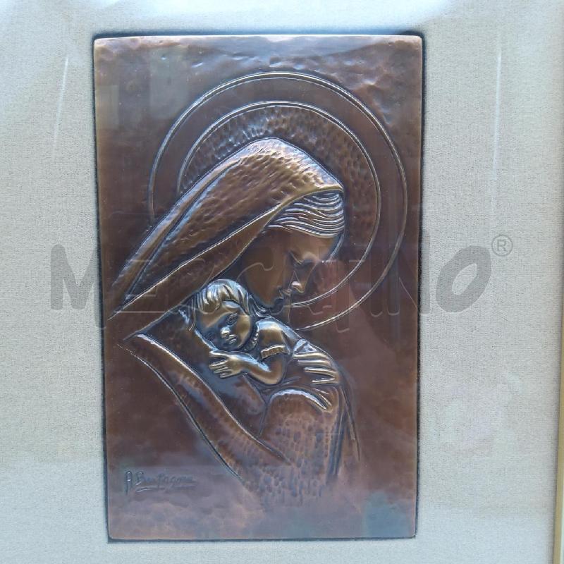 QUADRO VERGINE CON BAMBINO SBALZO SU RAME | Mercatino dell'Usato San maurizio canavese 2