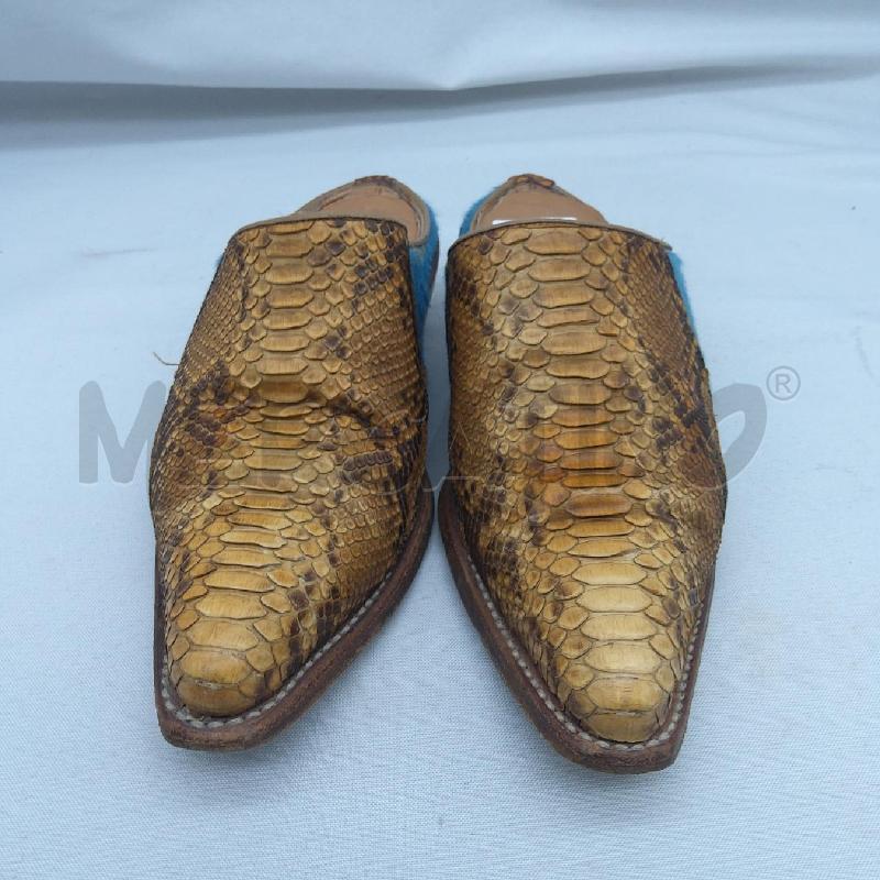SABOT SANCHO SC1 VERA PELLE BEIGE INSERTO CAVALLINO AZZURRO  | Mercatino dell'Usato San maurizio canavese 2