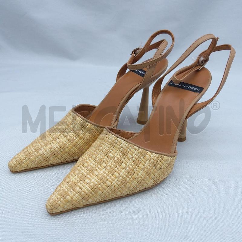 SANDALI DONNA ANGEL ALARCON SC1 RAFIA GIALLO BEIGE  | Mercatino dell'Usato San maurizio canavese 1