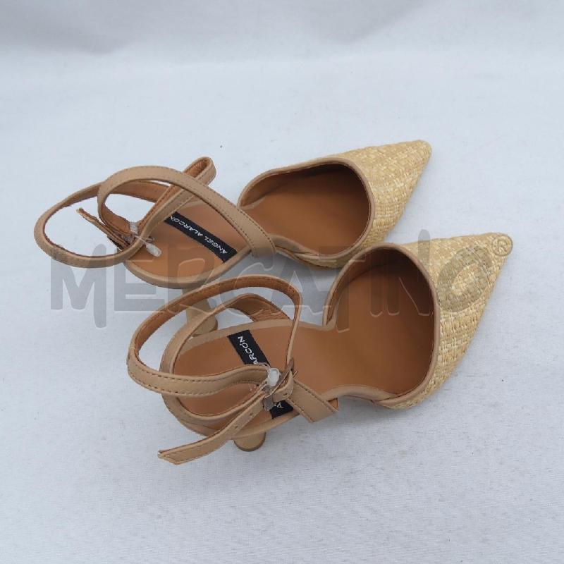 SANDALI DONNA ANGEL ALARCON SC1 RAFIA GIALLO BEIGE  | Mercatino dell'Usato San maurizio canavese 4