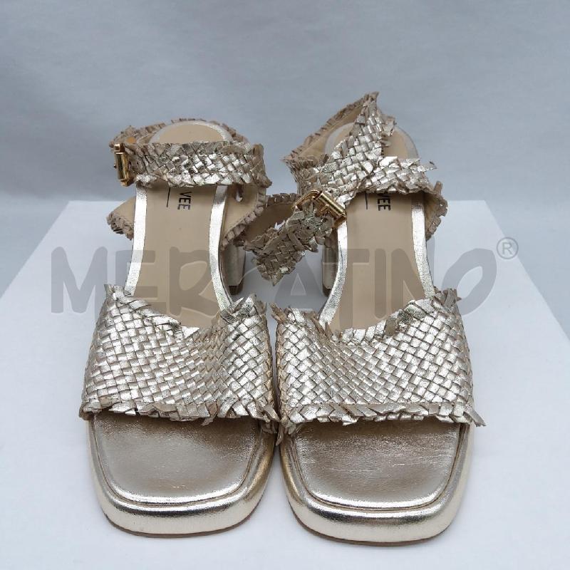 SANDALI DONNA EMANUELLE VEE SC1 PELLE DORATA INTRECCIATA  | Mercatino dell'Usato San maurizio canavese 2