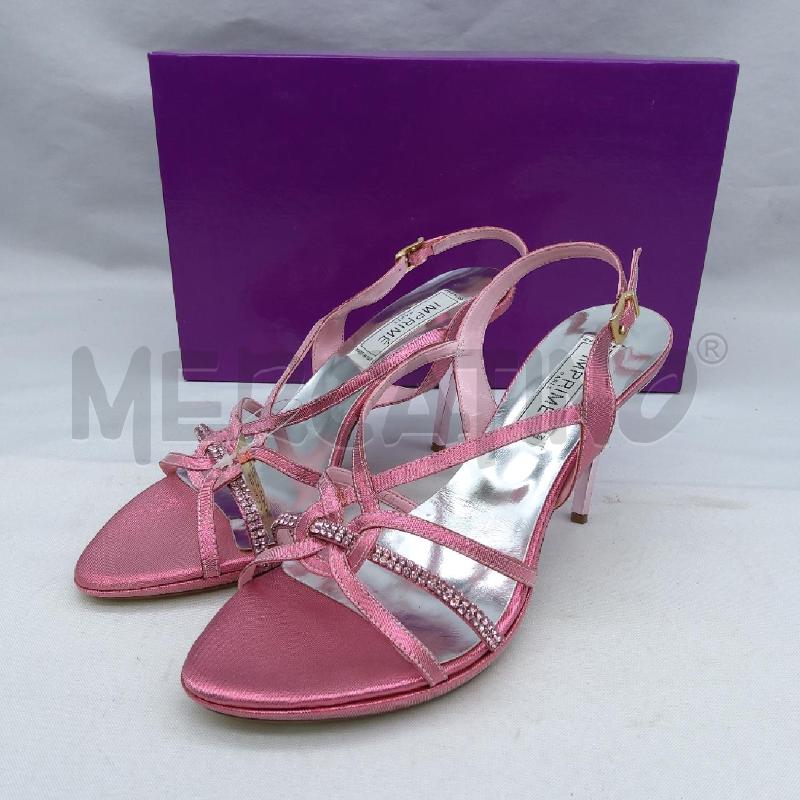 SANDALI DONNA IMPRIMÈ PARIS SC2 ROSA SATIN STRASS  | Mercatino dell'Usato San maurizio canavese 1