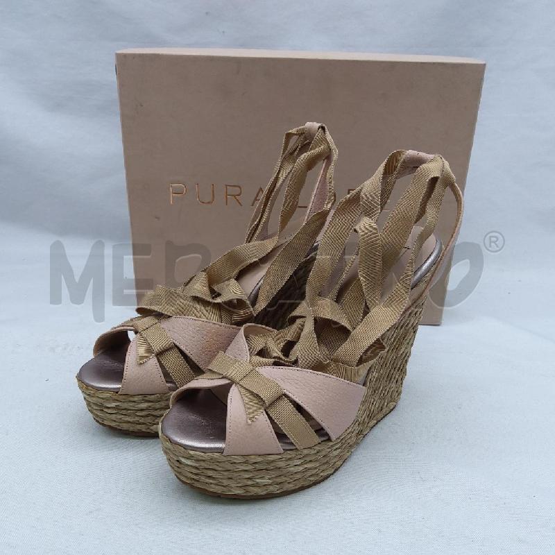 SANDALI DONNA PURA LOPEZ SC1 ROSA NUEDE FIOCCO  | Mercatino dell'Usato San maurizio canavese 1