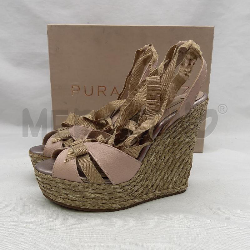 SANDALI DONNA PURA LOPEZ SC1 ROSA NUEDE FIOCCO  | Mercatino dell'Usato San maurizio canavese 2