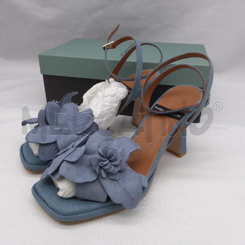 SANDALI DONNA SC1 ANGEL ALARCON AZZURRO FIORI  | Mercatino dell'Usato San maurizio canavese 1