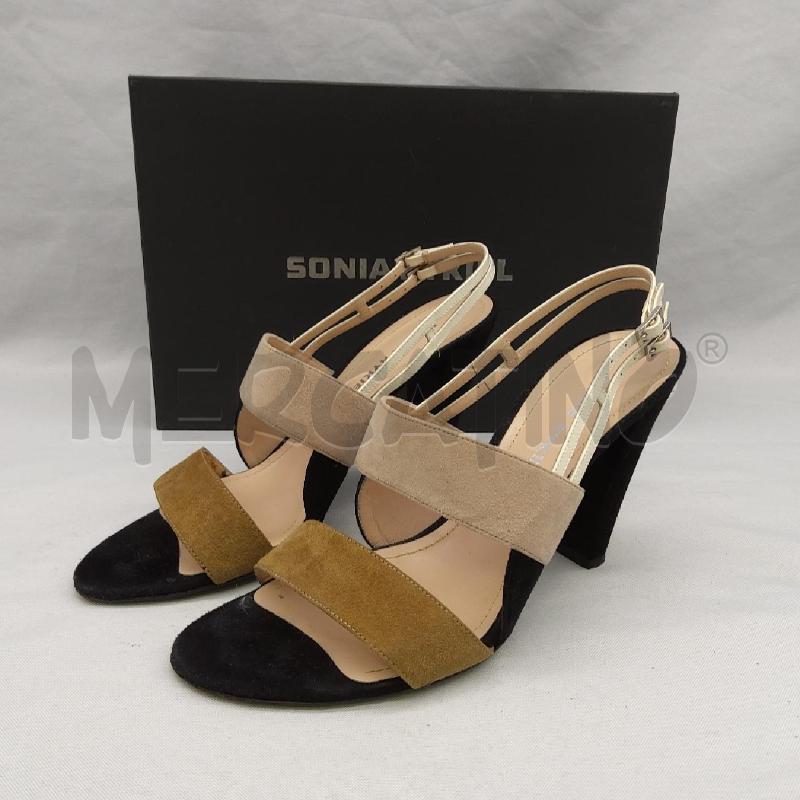 SANDALI DONNA SONIA RYKIEL SC1 NERO BEIGE SENAPE SCAMOSCIATO  | Mercatino dell'Usato San maurizio canavese 1