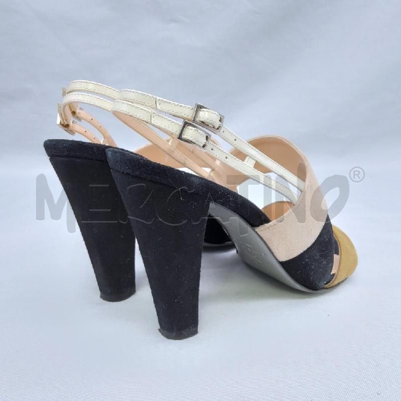 SANDALI DONNA SONIA RYKIEL SC1 NERO BEIGE SENAPE SCAMOSCIATO  | Mercatino dell'Usato San maurizio canavese 3