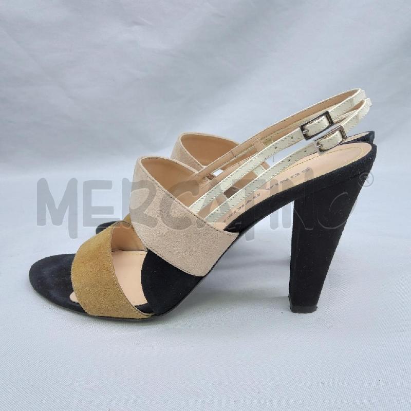 SANDALI DONNA SONIA RYKIEL SC1 NERO BEIGE SENAPE SCAMOSCIATO  | Mercatino dell'Usato San maurizio canavese 4