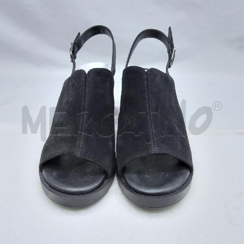 SANDALI D SC1 TAMARIS NERO VERA PELLE CINGHIETTO  | Mercatino dell'Usato San maurizio canavese 4