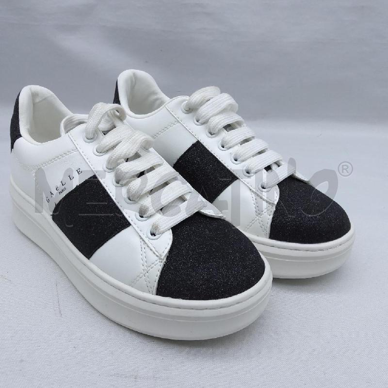 SCARPE D 1D GAELLE BIANCO BANDE NERO GLITTER  | Mercatino dell'Usato San maurizio canavese 2