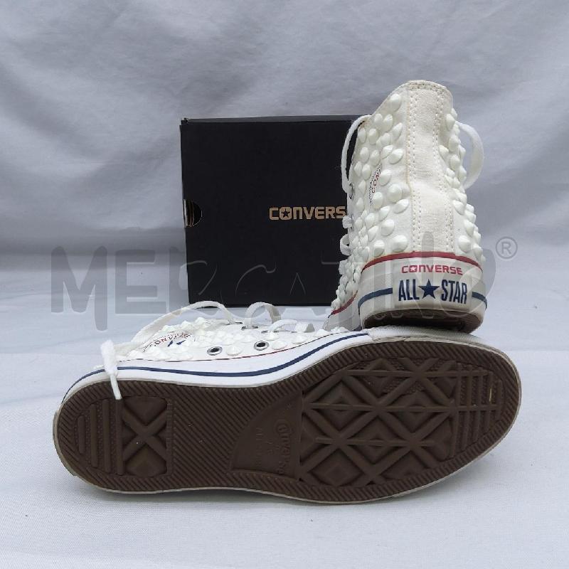 SCARPE D CONVERSE SC2 BIANCO TELA BORCHIE  | Mercatino dell'Usato San maurizio canavese 4