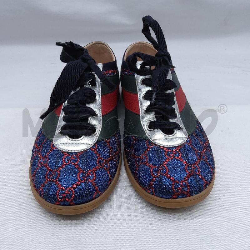 SCARPE UOMO GUCCI FALACER LUREX BLU LOGO ROSSO  | Mercatino dell'Usato San maurizio canavese 1