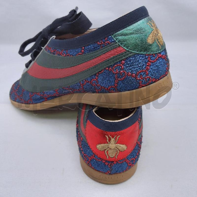 SCARPE UOMO GUCCI FALACER LUREX BLU LOGO ROSSO  | Mercatino dell'Usato San maurizio canavese 3