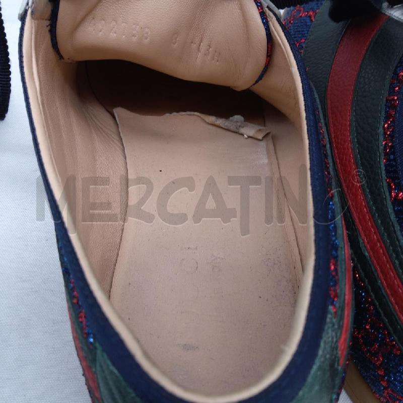 SCARPE UOMO GUCCI FALACER LUREX BLU LOGO ROSSO  | Mercatino dell'Usato San maurizio canavese 5
