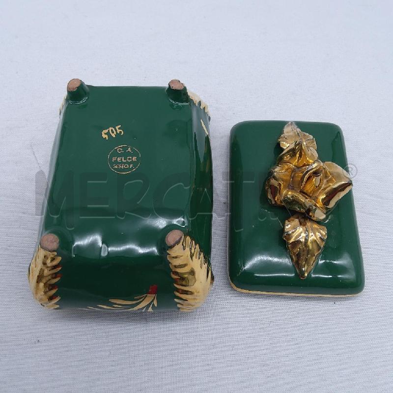 SCATOLA CERAMICA VERDE ORO SESTO  | Mercatino dell'Usato San maurizio canavese 4