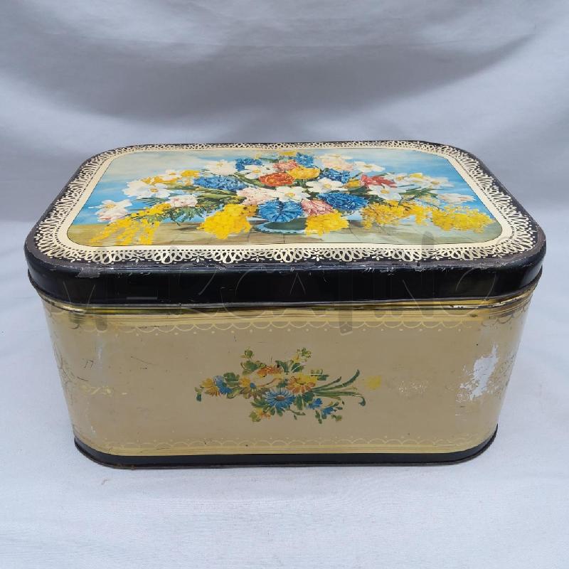 SCATOLA LATTA VINATGE STOBBIA BOUQUET FIORI | Mercatino dell'Usato San maurizio canavese 1