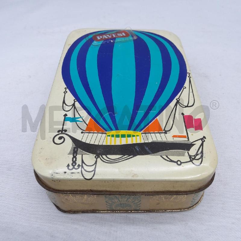 SCATOLA LATTA VINTAGE PAVESI MONGOLFIERA | Mercatino dell'Usato San maurizio canavese 1