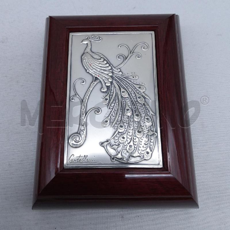 SCATOLA LEGNO ROSSO LAMINA ARG CASTELLANI PAVONE | Mercatino dell'Usato San maurizio canavese 1