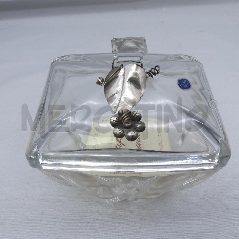 SCATOLA VETRO COPERCHIO FOGLIA E FIORE ARGENTO | Mercatino dell'Usato San maurizio canavese 2