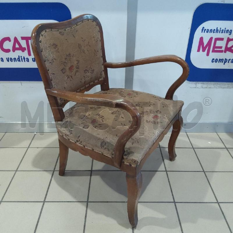 SEDIA POLTRONCINA CAMERA BORCHIE TESSUTO FIORI E FOGLIE | Mercatino dell'Usato San maurizio canavese 3