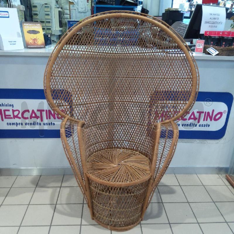 SEDIA TRONO VIMINI  | Mercatino dell'Usato San maurizio canavese 1