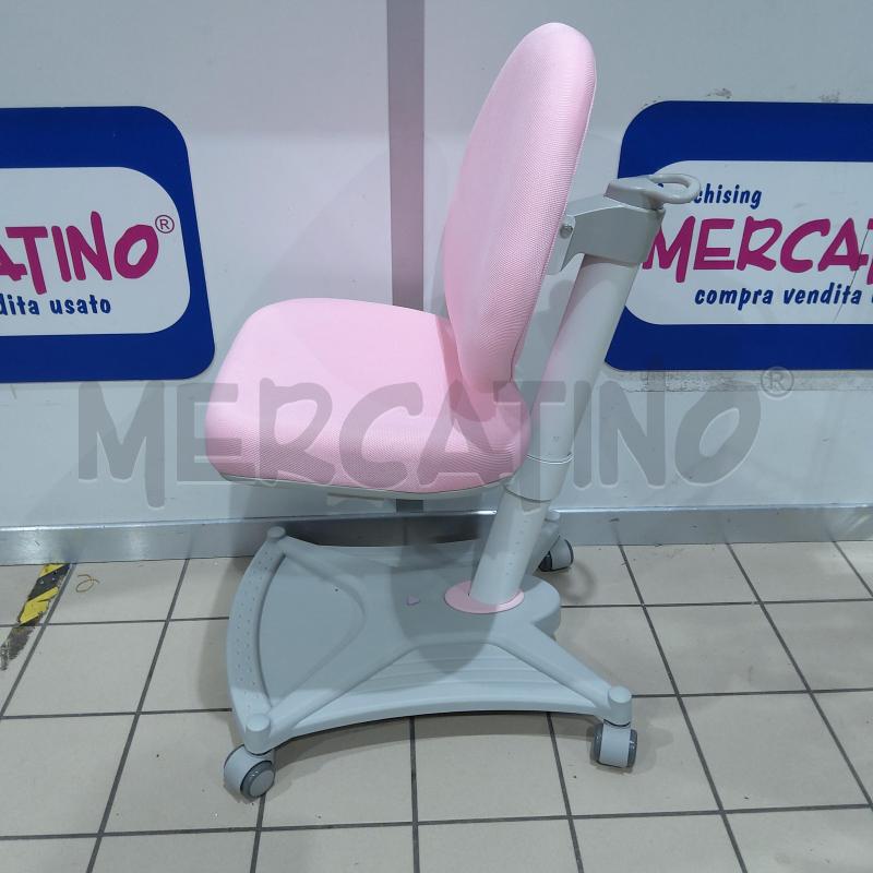 Sedia Operativa da Ufficio 62,5x55x94-104 cm in Tessuto Rosa