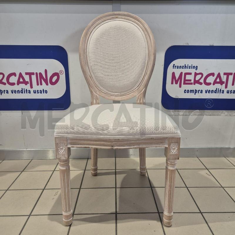 SEDIE PZ. 6 LEGNO FRASSINO SHABBATO ROSINO TESSUTO ECRU | Mercatino dell'Usato San maurizio canavese 2