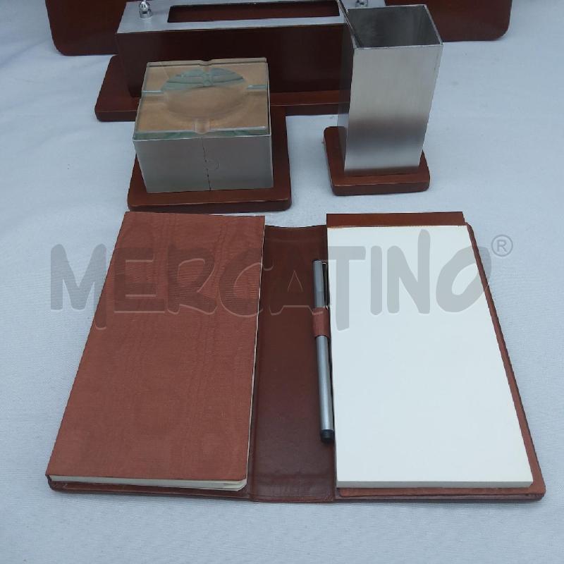 SET SCRIVANIA PZ 6 PELLE /METALLO SATINATO  | Mercatino dell'Usato San maurizio canavese 2