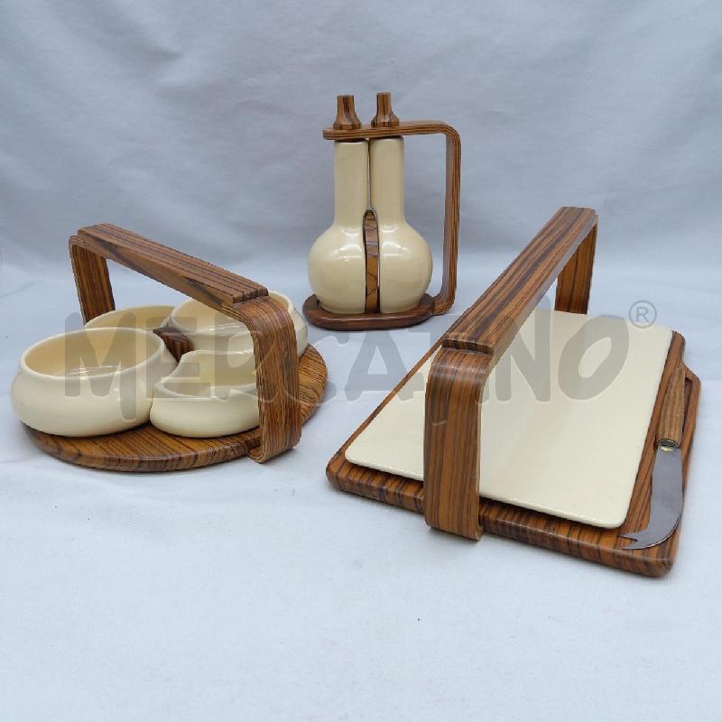 SET TAVOLA LEGNO CIOTOLE CREMA + OLIERA + FORMAG | Mercatino dell'Usato San maurizio canavese 1