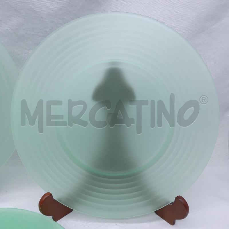 SOTTO PIATTI PZ. 6 VETRO VERDE RIGHE | Mercatino dell'Usato San maurizio canavese 3