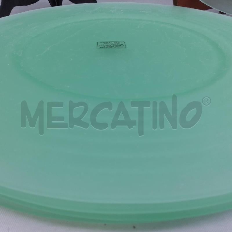 SOTTO PIATTI PZ. 6 VETRO VERDE RIGHE | Mercatino dell'Usato San maurizio canavese 4