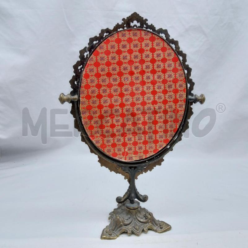 SPECCHIETTO DA TAVOLO OVALE METALLO VINTAGE | Mercatino dell'Usato San maurizio canavese 3