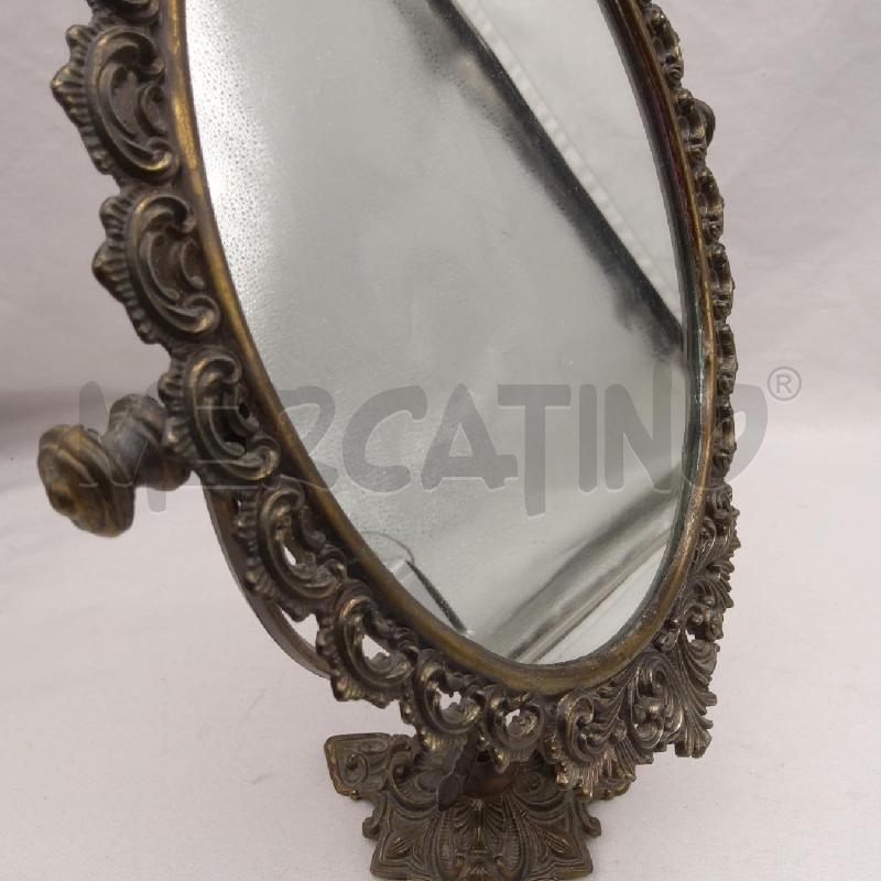 SPECCHIETTO DA TAVOLO OVALE METALLO VINTAGE | Mercatino dell'Usato San maurizio canavese 4