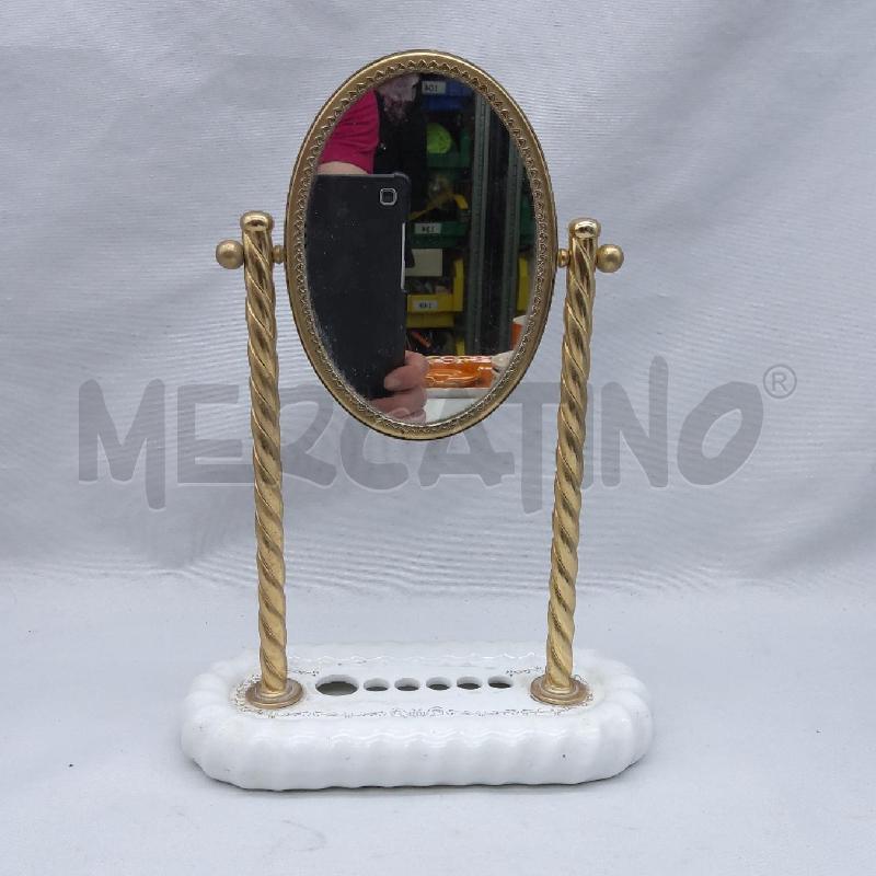SPECCHIETTO ORO TRUCCO TAVOLO BASE CERAM BCO  | Mercatino dell'Usato San maurizio canavese 1