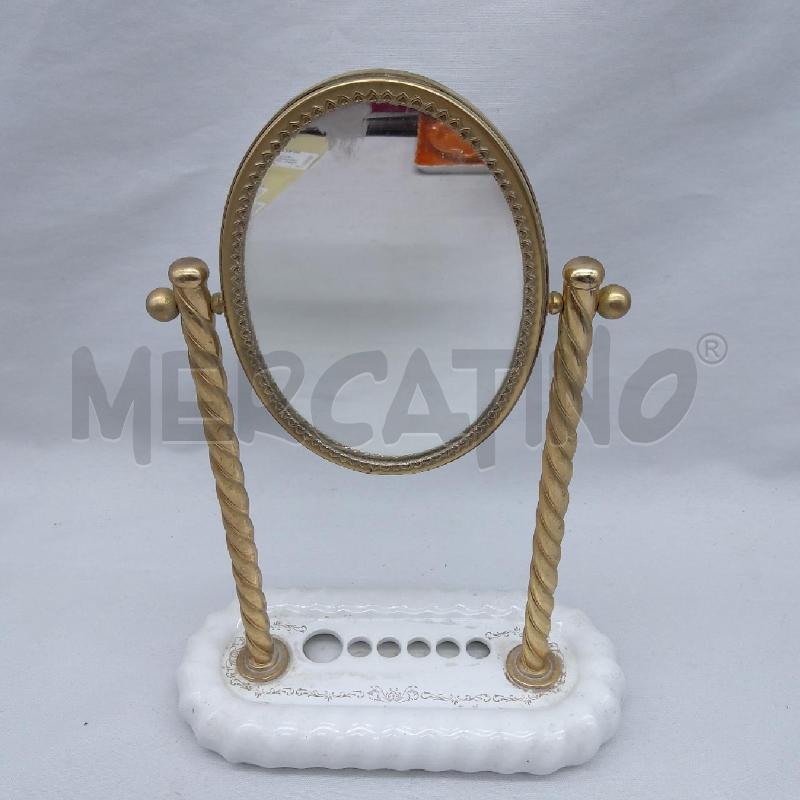 SPECCHIETTO ORO TRUCCO TAVOLO BASE CERAM BCO  | Mercatino dell'Usato San maurizio canavese 2