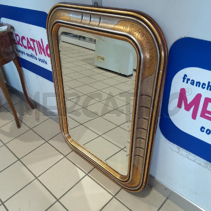 SPECCHIO RETT MOLATO CORNICE ARGENTATA DORATA GHIRIGORI | Mercatino dell'Usato San maurizio canavese 3