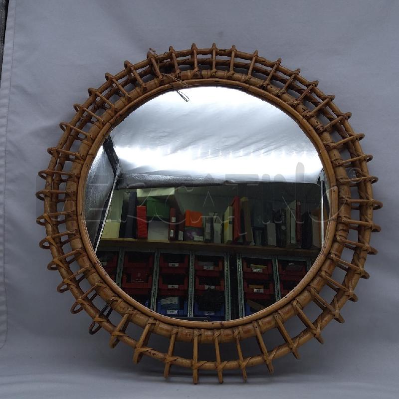 SPECCHIO ROTONDO CORNICE BAMBOO INTRECCIO | Mercatino dell'Usato San maurizio canavese 1
