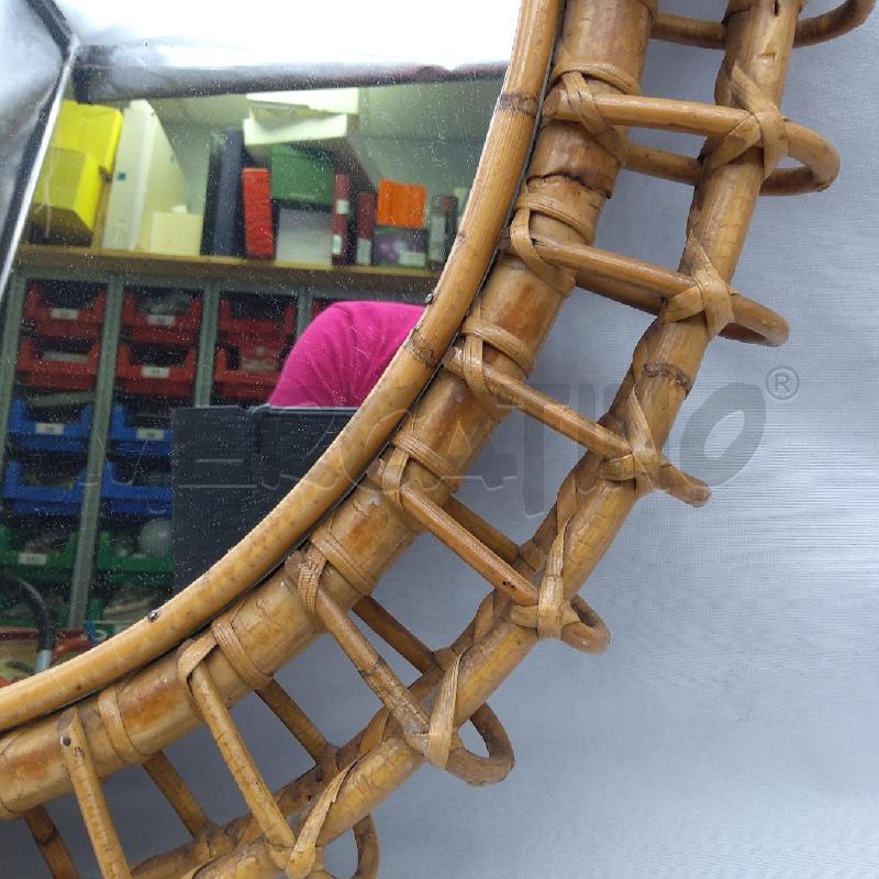 SPECCHIO ROTONDO CORNICE BAMBOO INTRECCIO | Mercatino dell'Usato San maurizio canavese 2