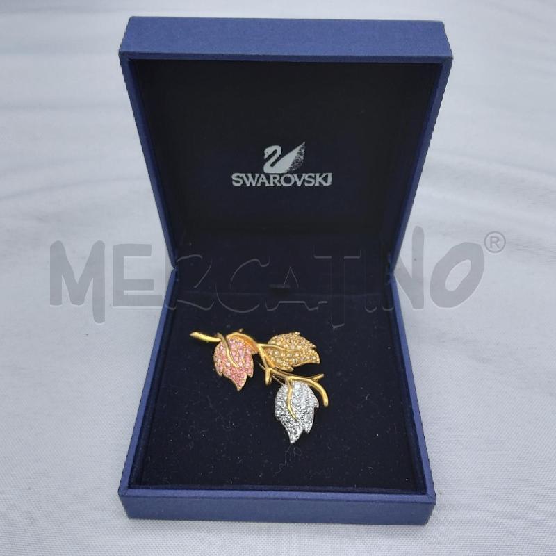 SPILLA SWAROVSKI FOGLIE STRASS RAMO DORATO | Mercatino dell'Usato San maurizio canavese 1
