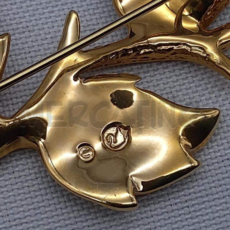 SPILLA SWAROVSKI FOGLIE STRASS RAMO DORATO | Mercatino dell'Usato San maurizio canavese 4