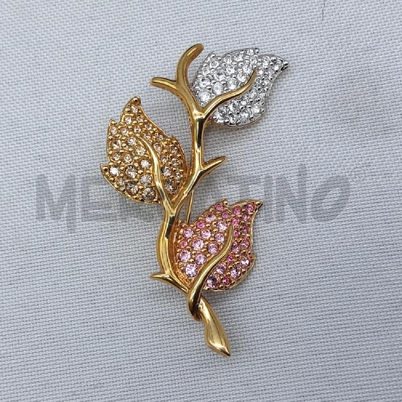 SPILLA SWAROVSKI FOGLIE STRASS RAMO DORATO | Mercatino dell'Usato San maurizio canavese 5