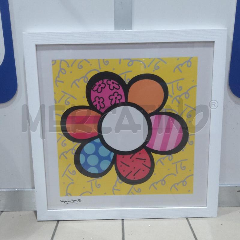 STAMPA FLOWER POWER ROMEO BRITTO CORNICE BCO | Mercatino dell'Usato San maurizio canavese 1