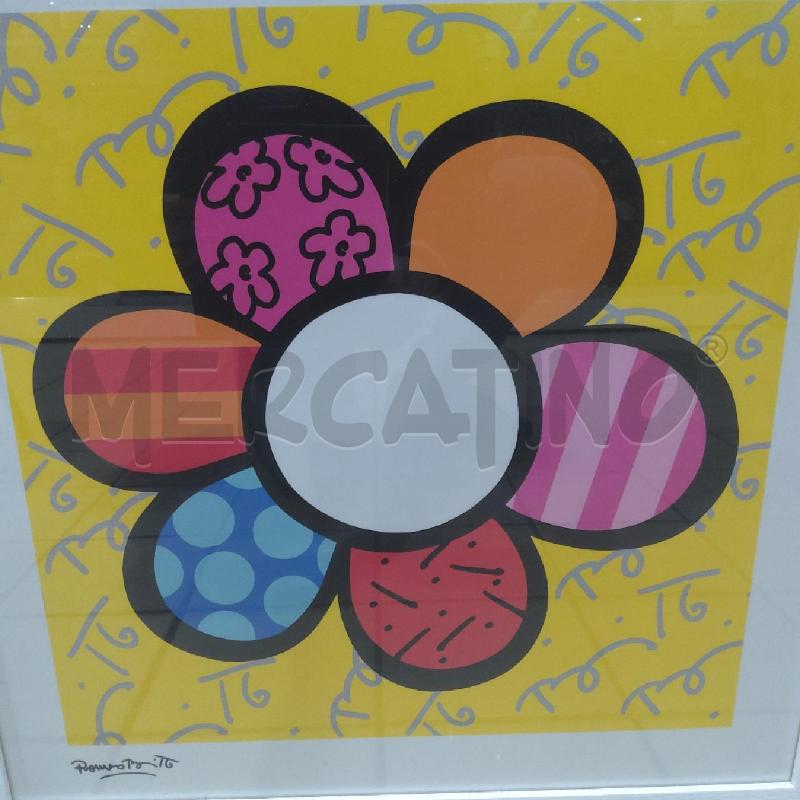 STAMPA FLOWER POWER ROMEO BRITTO CORNICE BCO | Mercatino dell'Usato San maurizio canavese 2