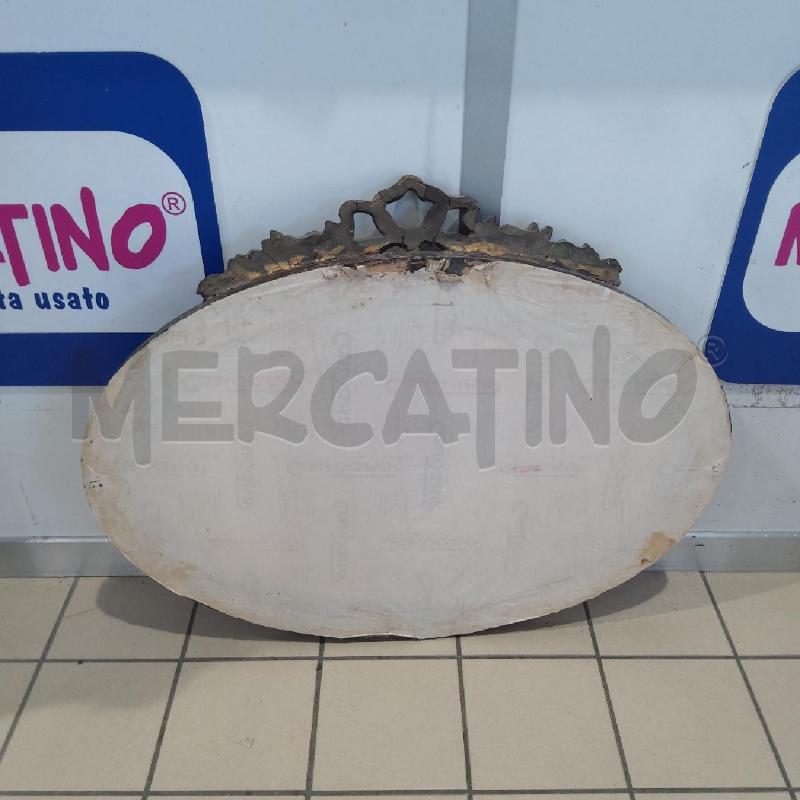 STAMPA RELIGIOSA MADONNA CORNICE OVALE LEGNO FESTONE FIORI DORATI | Mercatino dell'Usato San maurizio canavese 5